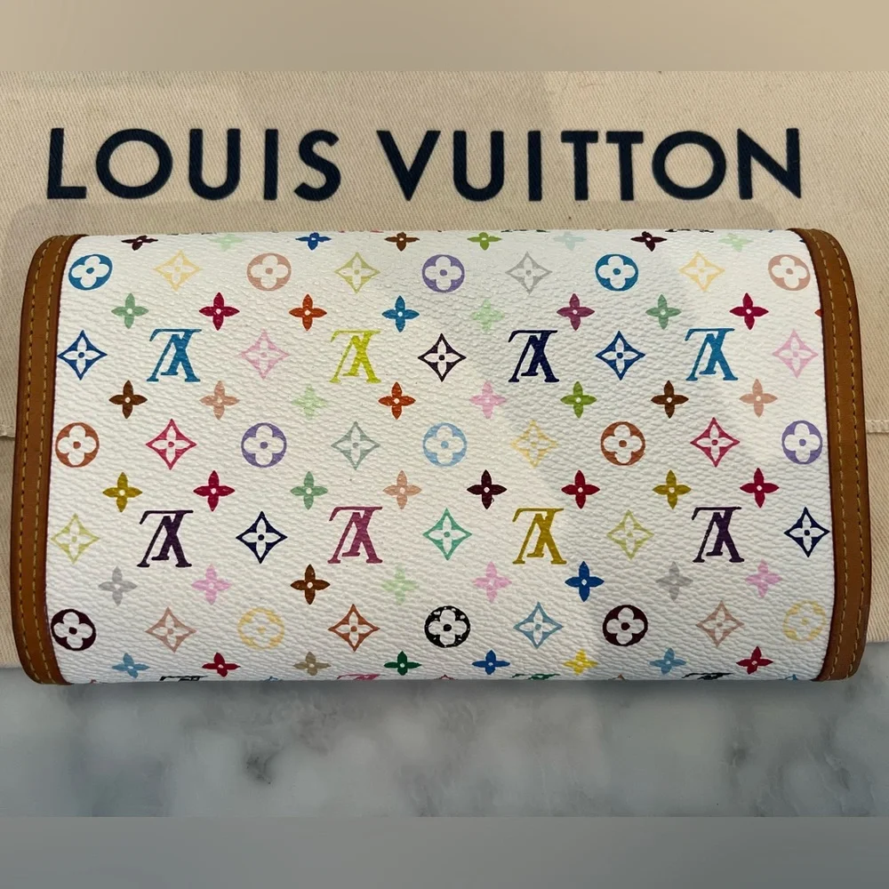 Louis Vuitton x Murakami Multicolour Monogram Porte Tresor Wallet/ WOC - Picture 9 of 12